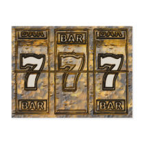 Triple Sevens Slot Machine Reels Postcard