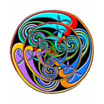 Triple Spiral Graphic Design T-shirt