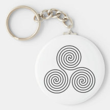 Triple Spiral Symbol Key Chains