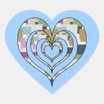 TRIPLE SQUARED HEART STICKER