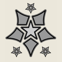 Triple Star Flower (Grey) t-shirts