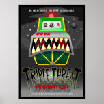 Triple Threat Animation Killer Slot Machine Poster
