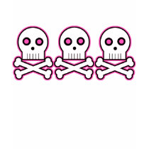 Triple Threat Glow Skull N Bones T-Shirt Pink by mariannegilliand Triple Threat Glow Skull N Bones T-Shirt Pink