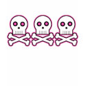 Triple Threat Glow Skull N Bones T-Shirt Pink by mariannegilliand Triple Threat Glow Skull N Bones T-Shirt Pink