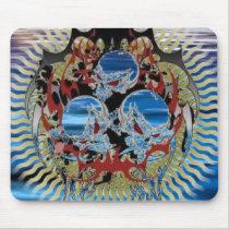 Triple Tribal Scary Ocean Skulls Mousepad Custom