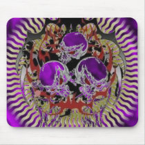 Triple Tribal Scary Purple Skulls Evil Mousepad