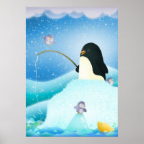 Triple trouble penguins - poster print posters