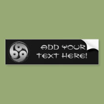 Triple Yin Yang - Metal & Glossy Black bumper stickers