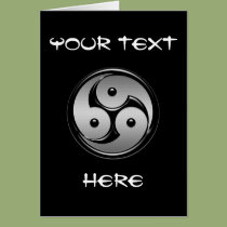 Triple Yin Yang - Metal & Glossy Black cards