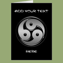 Triple Yin Yang - Metal & Glossy Black cards