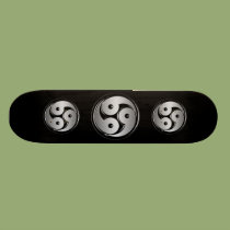 Triple Yin Yang - Metal & Glossy Black skateboards