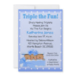 Triplet African American Boys  Baby Shower Personalized Announcements