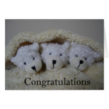 triplet bears congratulations greeting card