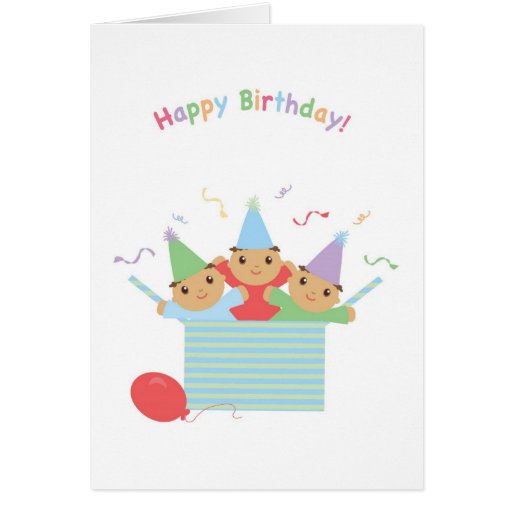 Triplet Birthday Greeting Card Zazzle