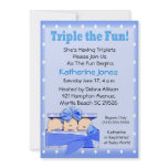 Triplet Boys  Baby Shower Invitations