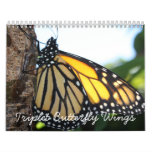 Triplet Butterfly Wings Wall Calendar