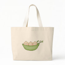 Triplet Peas in a Pod Canvas Bags