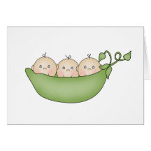 Triplet Peas in a Pod Greeting Card