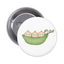 Triplet Peas in a Pod Pinback Button
