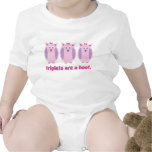 Triplets are a hoot pink fuzzy baby creeper