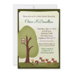 TRIPLETS Baby Deer Woodland Forest Baby Shower Invitations
