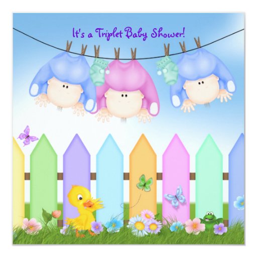 Triplets Baby Shower Card Zazzle