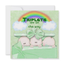 Triplets  Baby Shower Invitation Any Gender