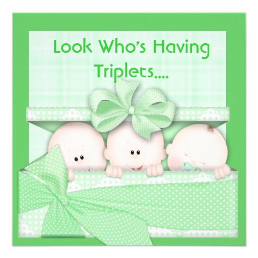 TRIPLETS BABY SHOWER INVITATION for MULTIPLES