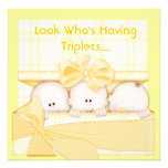 TRIPLETS BABY SHOWER  INVITATION for MULTIPLES