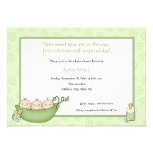 Triplets Baby Shower Invitations