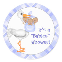 Triplets Baby Shower Stickers by myhmdbaby Triplets Baby Shower Stickers