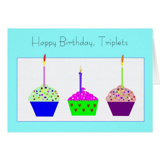 Triplets Cards, Triplets Card Templates, Postage, Invitations