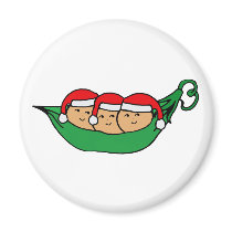 Triplets Christmas Pod Graphic magnets