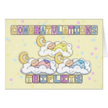 Triplets, Congratulations Birth Of Triplets - Thre Greeting Card