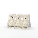 Triplets Congratulations Teddy Bear in creams cards by moonlake Triplets Congratulations Teddy Bear in creams cards