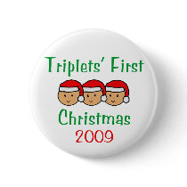 Triplets First Christmas buttons