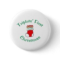 Triplets First Christmas buttons