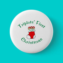 Triplets First Christmas buttons