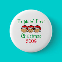 Triplets First Christmas buttons