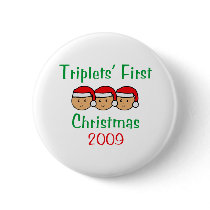 Triplets First Christmas buttons