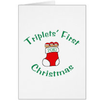 Triplets First Christmas Greeting Card
