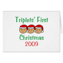 Triplets First Christmas Greeting Cards