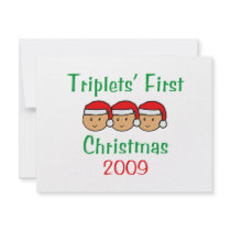 Triplets First Christmas invitations