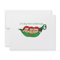 Triplets First Christmas invitations