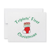 Triplets First Christmas invitations