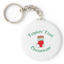 Triplets First Christmas Key Chain