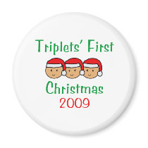 Triplets First Christmas magnets