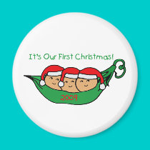 Triplets First Christmas magnets