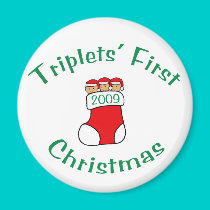 Triplets First Christmas magnets