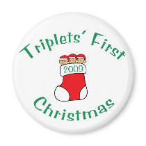 Triplets First Christmas magnets